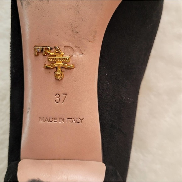 Prada Suede Heels 37 6.5 - Picture 12 of 13